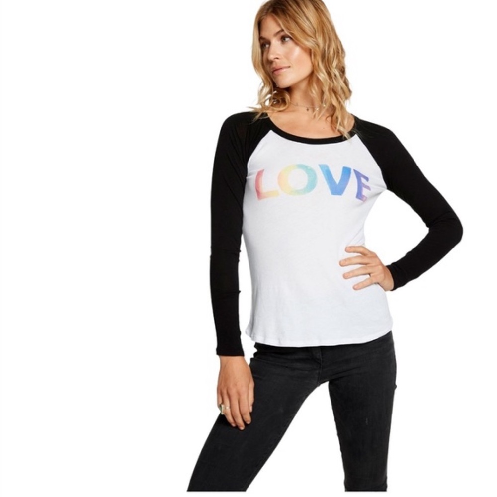 Chaser Rainbow Love Baseball Graphic Tee Shirt